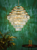 Rhapsody 12 Light Chandelier Crystal and Natural Brass life style picture
