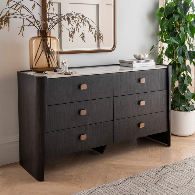 Rhodes Chest of Drawers Wide Ebony