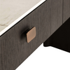 Contemporary style meets functionality in this dressing table.