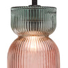Rhubarb Pendant Pink and Green Ribbed Glass close view picture of the ribbed glass shade