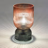 Ribbed glass home decor Rhubarb Table Lamp Pink and Green Ribbed Glass

