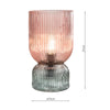 Table lamp with pink shade Rhubarb Table Lamp Pink and Green Ribbed Glass

