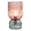 Lighting accent Rhubarb Table Lamp Pink and Green Ribbed Glass