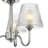 Rimaz 3 Light Semi-Flush Bathroom Ceiling Light Polished Chrome IP44 close view picture of the ribbed glass shade