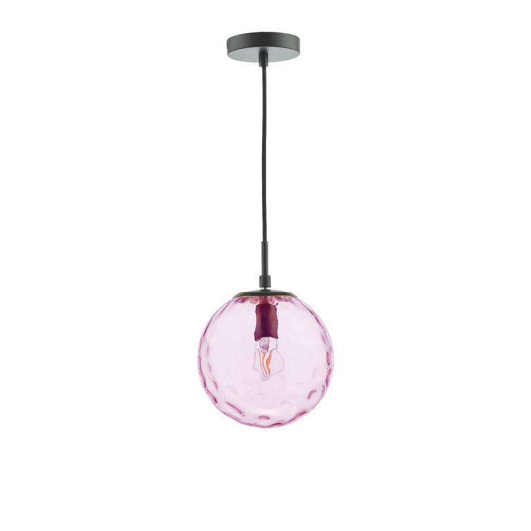 Ripple Pendant With Pink Glass