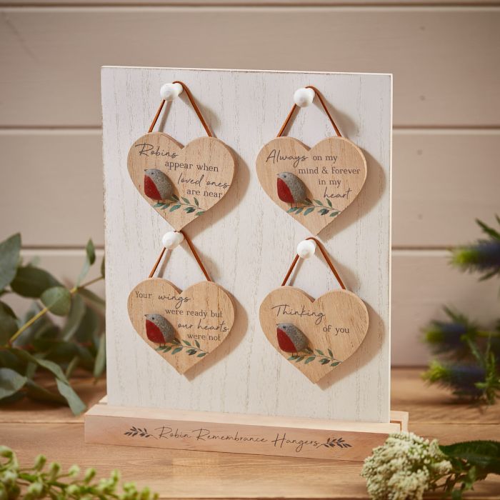 Robin Pebble Heart Hanger