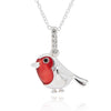 Robins Appear Dainty Silver Plated Necklace close view picture of the pendant design