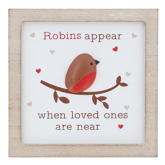Robins Appear Square Wall Plaque - Robin Memorial Gifts Collection