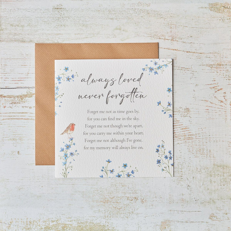 Robin Forget Me Not Card
