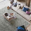 Brink & Campman Rocks Shaggy Rug Frost top-view lifestyle picture in the living room