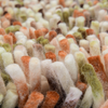 Brink & Campman Rocks Shaggy Rug Pumpkin close-up view picture of the pile color palette