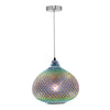 Roisin Pendant Iridised Glass and Polished Chrome picture on the white background