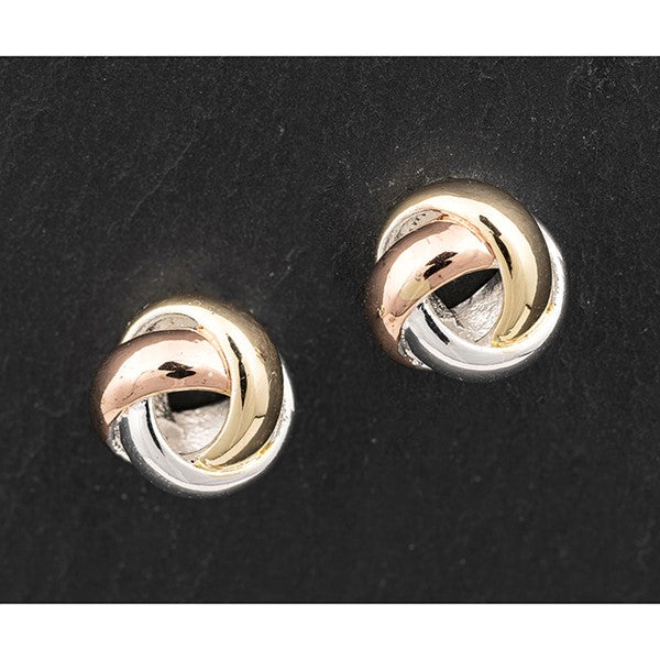 Love Knot Three Tone Smooth Knot Earrings
