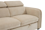 Roscoe Corner Sofa Bed LHF Oatmeal with cushioned seats and backrests