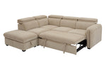 Roscoe Corner Sofa Bed LHF Oatmeal picture of the sofa recclined to bed