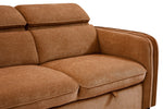 Roscoe Corner Sofa Bed LHF Rust close view picture of the cushioned seats and backrests