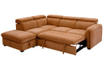 Roscoe Corner Sofa Bed LHF Rust sofa reclined to bed