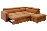 Roscoe Corner Sofa Bed RHF Rust picture of the sofa reclined to bed