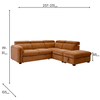 Roscoe Corner Sofa Bed RHF Rust picture ith dimensions