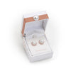Rose Gold Circle Earrings with Pearl alternative view