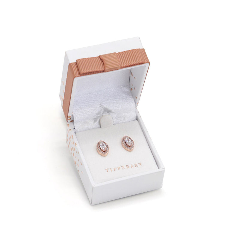 Tipperary Crystal Rose Gold Marquise Cut Earrings