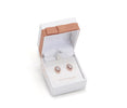 Tipperary Crystal Rose Gold Marquise Cut Earrings with a stud fastening