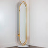 Stylish hallway mirror with a marble base, Rotating Mirror 159cm Gold.
