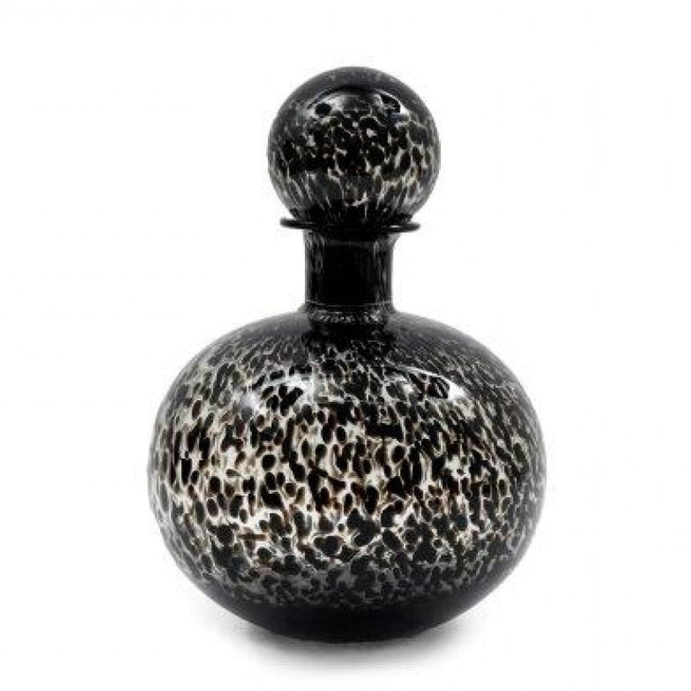Round Glass Jar With a Lid Grey 28.5cm - Decorative Bottle for Home Accessories