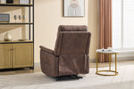 Rowan Electric Recliner Armchair Chocolate life style back view photo