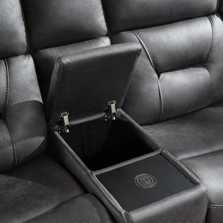 Rowan Sectional Corner Sofa Recliner Grey - Modular with Console & Recliner