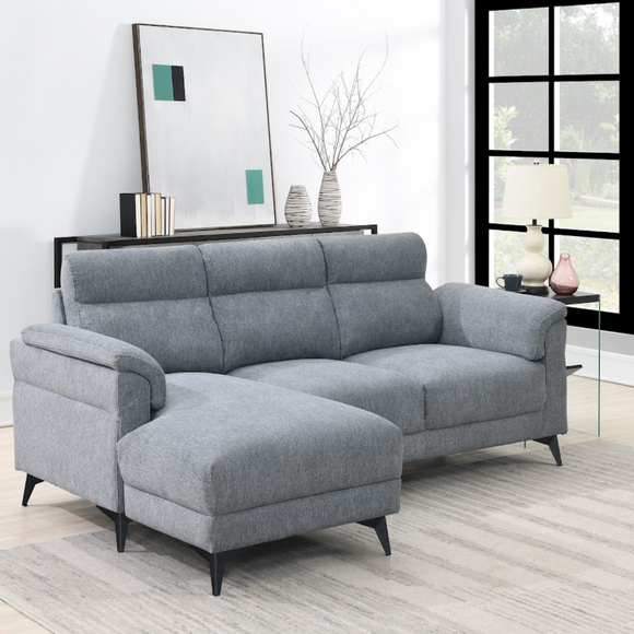 Roxy Corner Sofa Grey LHF living style close view photo 