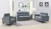 Roxy Armchair Grey living style photo with 2-seater and 3-seater sofa