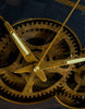 Royal Blue Moving Gears Clock with golden details