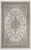 Concept Looms Royalty Rug ROY101 Cream damask designed rug with a fringed ends