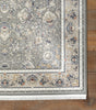 Concept Looms Royalty Rug ROY108 Light Grey with a bordered design and fringed ends