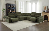 Rush Sectional Electric Recliner Corner Sofa Olive picture with  half reclined seas