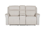 Russo 2 Seater Sofa Electric Recliner With Console Stone front view picture of the sofa design