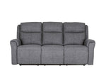 "3 seater fabric couch Russo Recliner charcoal"
