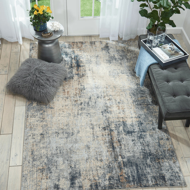 Nourison Rustic Textures Rug RUS01 Grey Beige