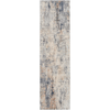 Nourison Rustic Textures Rug RUS01 Grey Beige Runner picture of the rug distressed design