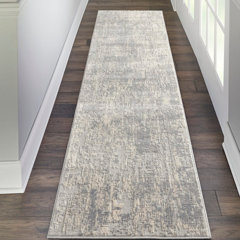 Nourison Rustic Textures Rug RUS01 Ivory Silver Runner