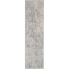 Nourison Rustic Textures Rug RUS01 Ivory Silver Runner picture of the rug distressed design