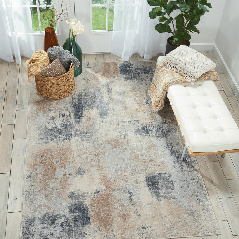 Nourison Rustic Textures Rug RUS02 Beige Grey