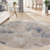 Nourison Rustic Textures Rug RUS02 Beige Grey Round lifestyle picture in the living room