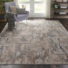 Nourison Rustic Textures Rug RUS06 Beige Grey lifestyle picture in the living room