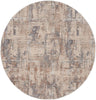 Nourison Rustic Textures Rug RUS06 Beige Grey Round picture of the rug distressed design