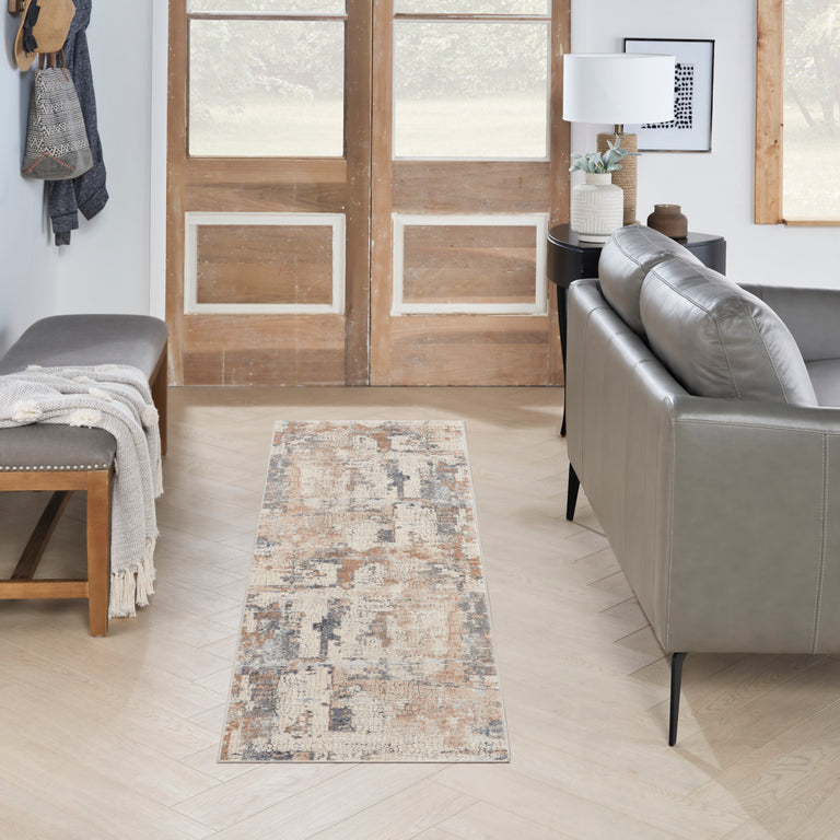 Nourison Rustic Textures Rug RUS03 Beige Grey Runner