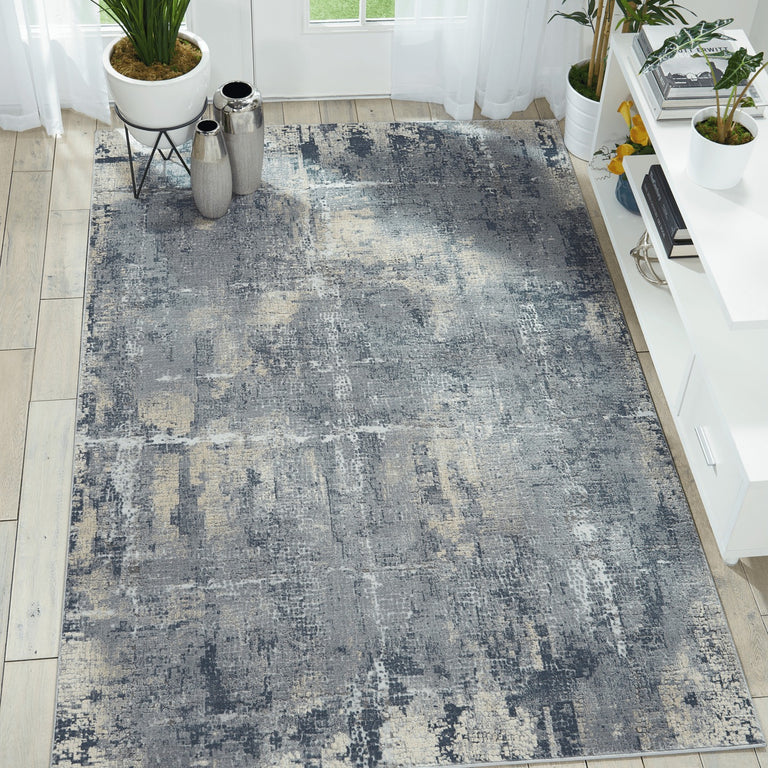 Nourison Rustic Textures Rug RUS06 Grey Beige