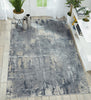 Nourison Rustic Textures Rug RUS06 Grey Beige top-view lifestyle picture in the living room