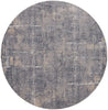 Nourison Rustic Textures Rug RUS06 Grey Beige Round picture of the rug distessed design